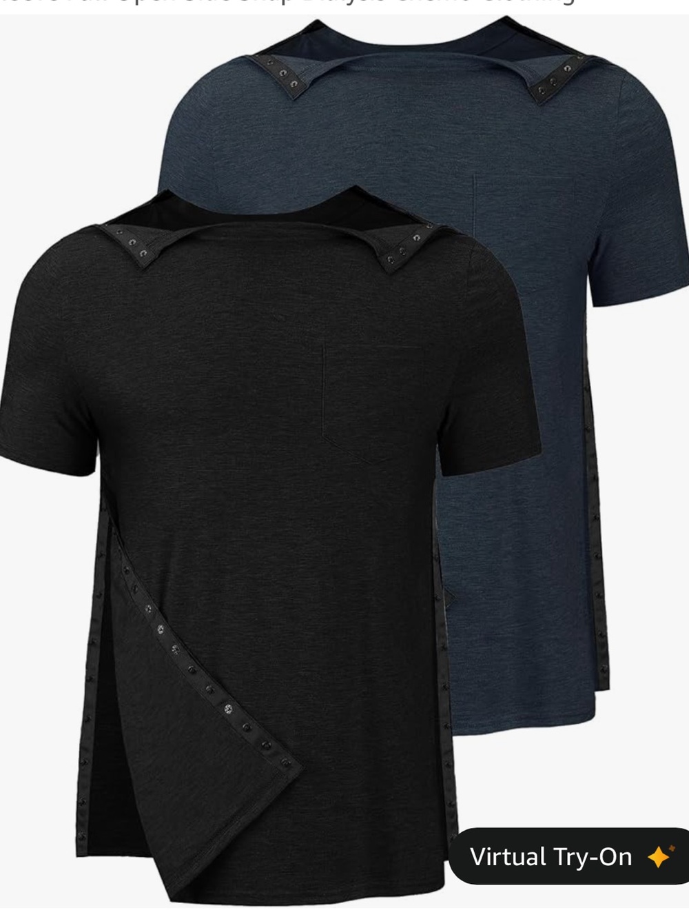 Set of 3 Men's XL Post Shoulder Surgery Tear Away Pocket T-Shirts - Picture 10 of 11
